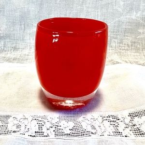 Vintage tomato red Glassy Baby candle holder
